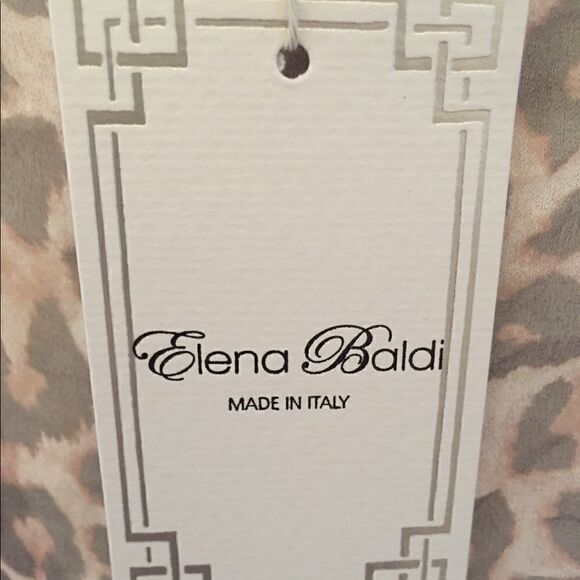 NWT Elena Baldi Italy 100% silk Animal print Long Sleeve Blouse Womens Sz S - Picture 6 of 7
